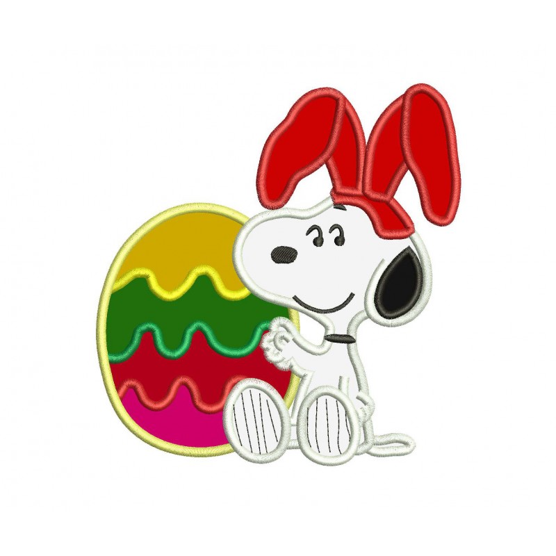 Snoopy Easter Egg Applique Design - Snoopy Applique
