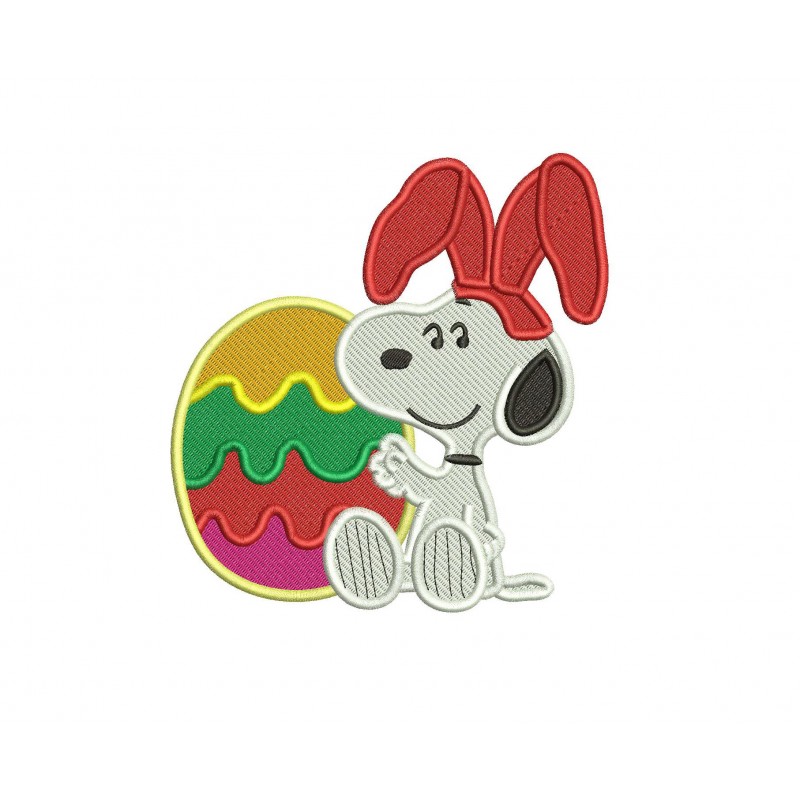 Snoopy Easter Egg Filled Embroidery Design