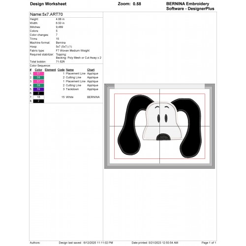 Snoopy Peeker Applique Design Embr