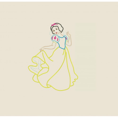 Snow White Inspired Sketch Embroidery Design