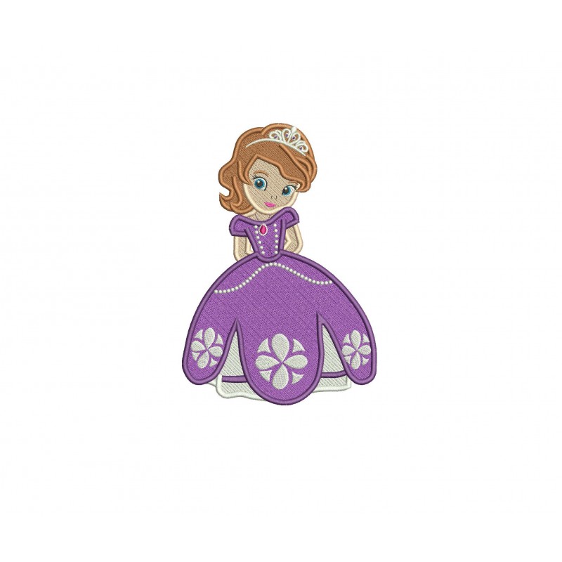 Sofia the First Filled Stitch Embroidery Design