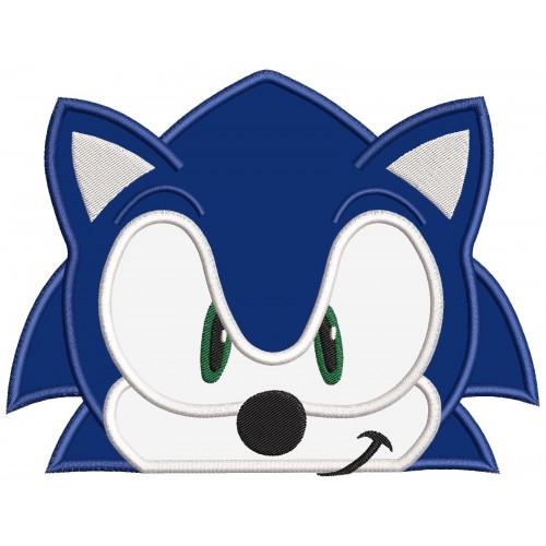 Sonic Face Peeker Applique Design Embr