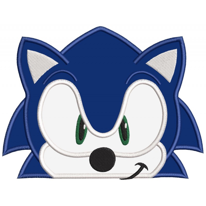 Sonic Face Peeker Applique Design Embr