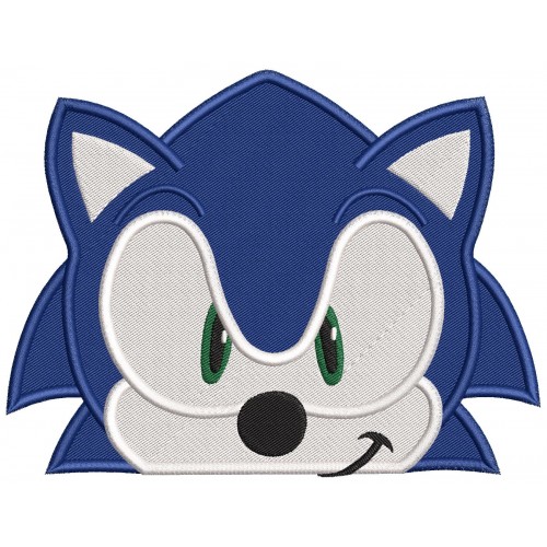 Sonic Face Peeker Embroidery Design Embr