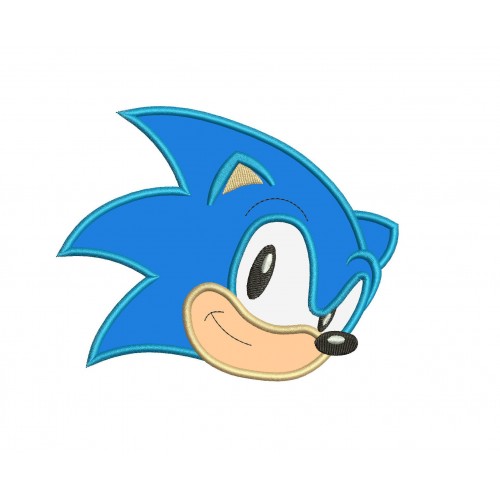 Sonic the Hedgehog Head Applique Design