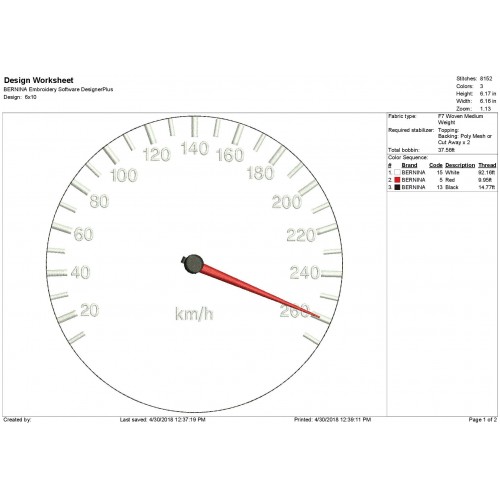 Speedometer Embroidery Design
