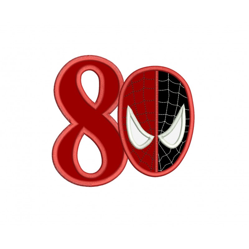 SpiderMan Venom Number 8 Applique Design