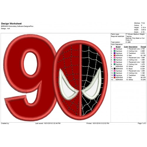 SpiderMan Venom with a 9 Applique Design
