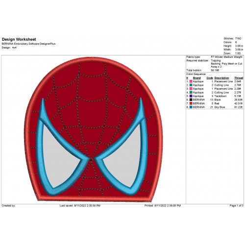 Spider Man Applique SpiderMan Avengers Applique Design