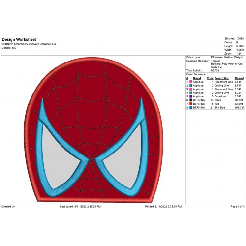 Spider Man Applique SpiderMan Avengers Applique Design