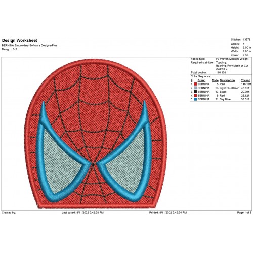 Spider Man Embroidery SpiderMan Avengers Embroidery Design