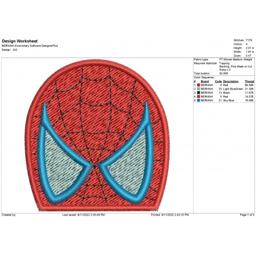 Spider Man Embroidery SpiderMan Avengers Embroidery Design