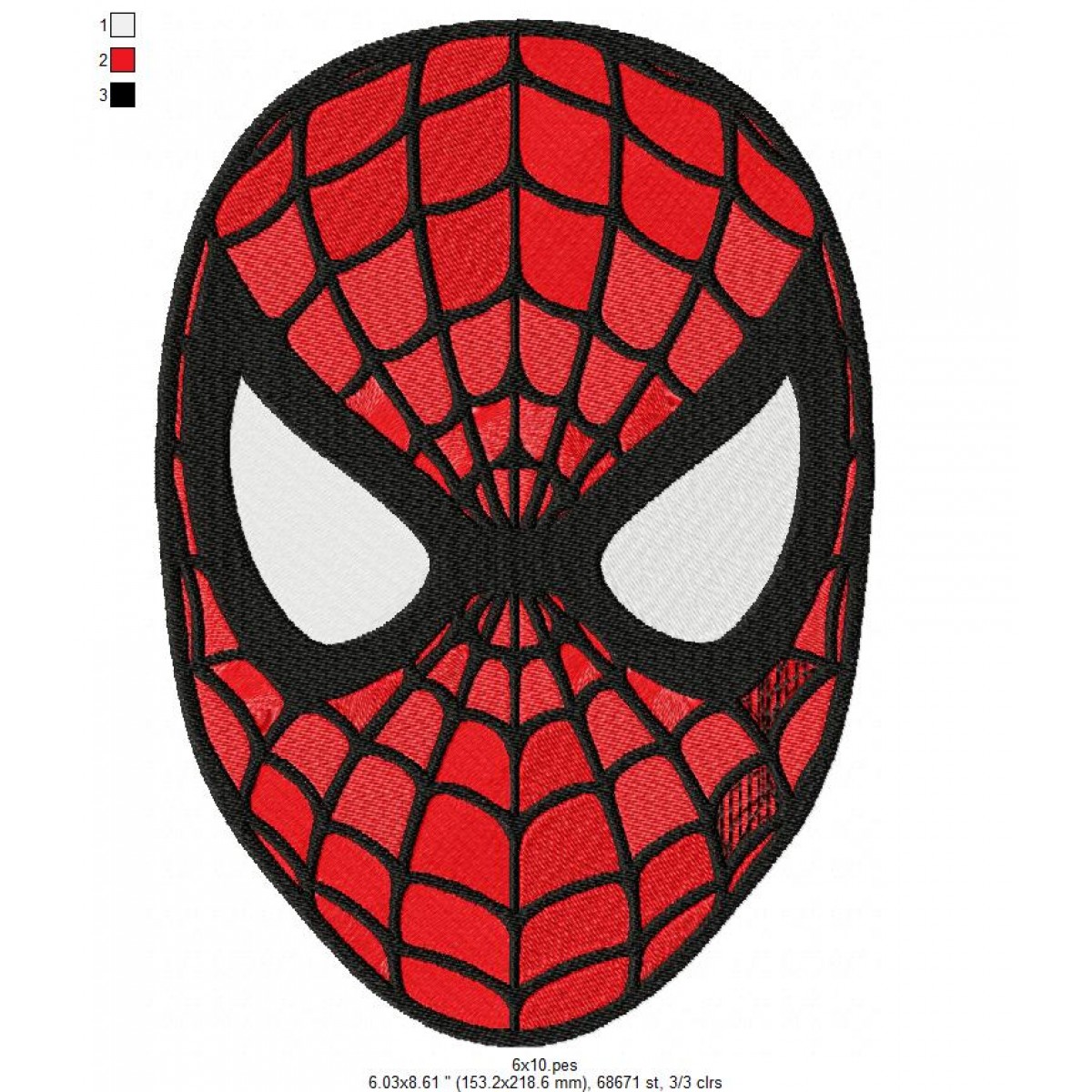 Spiderman Face Embroidery Design