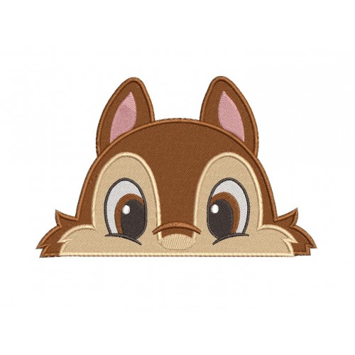 Squirrel Bambi Peeker Embroidery Design