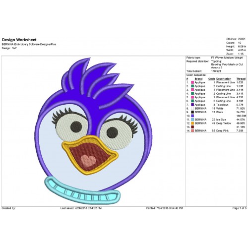 Summer the New Muppet Baby Face Applique Design