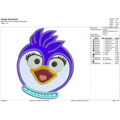 Summer the New Muppet Baby Face Applique Design