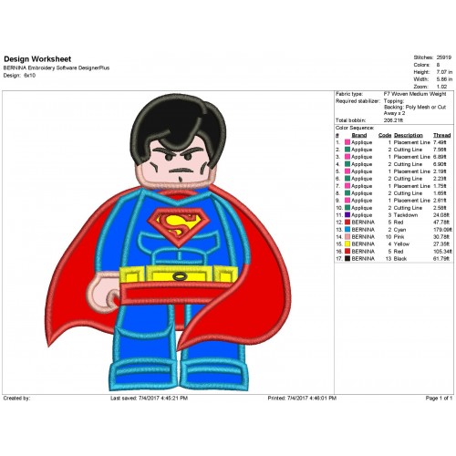 Super Boy Applique Design