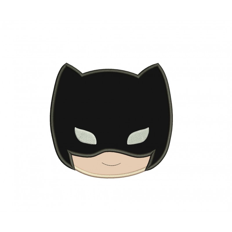 Super Hero Batman Head Machine Applique Design