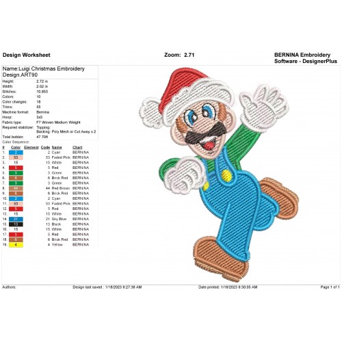 Super Mario Christmas Set Embroidery Designs V1