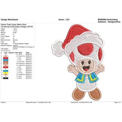 Super Mario Christmas Set Embroidery Designs V2