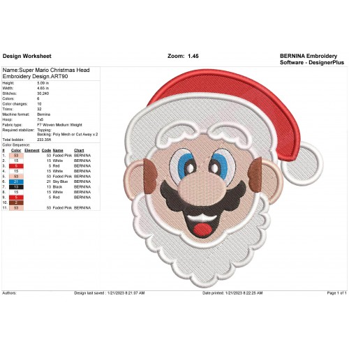 Super Mario Christmas Set Embroidery Designs V2