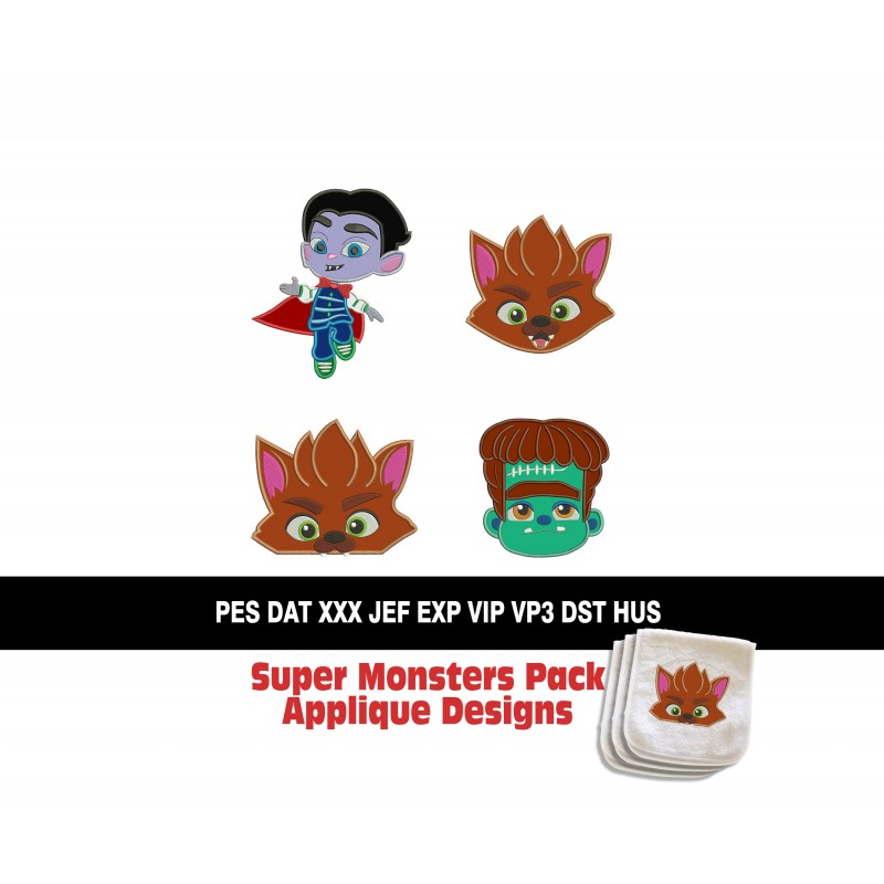 Super Monsters Pack Applique Designs