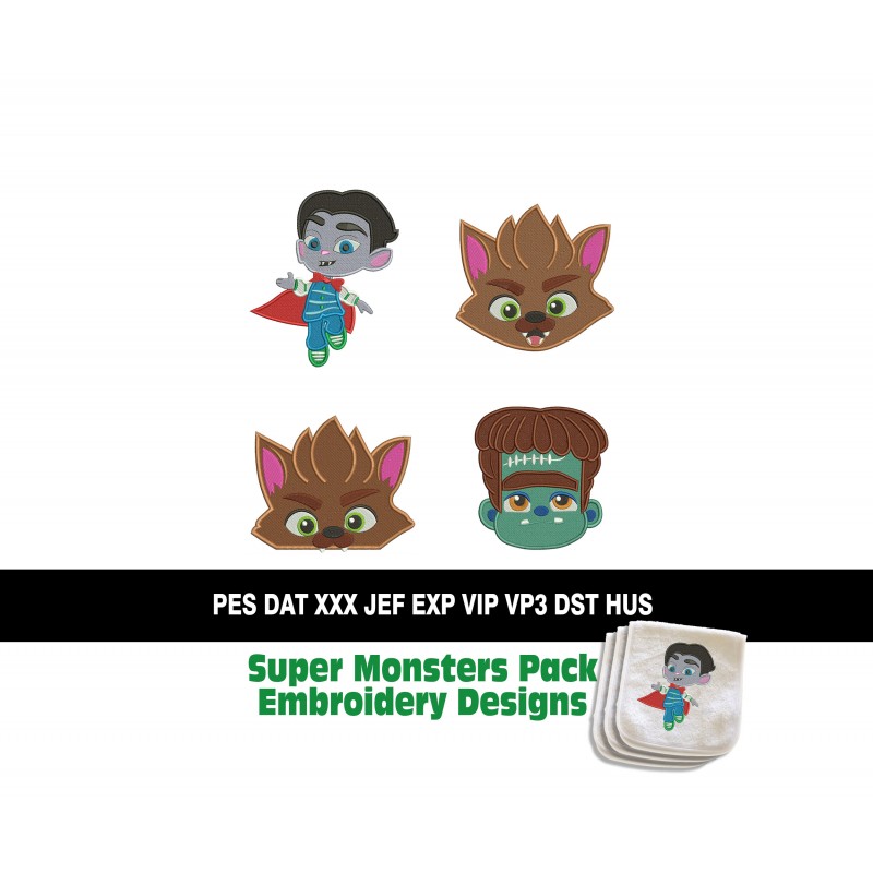 Super Monsters Pack Embroidery Designs
