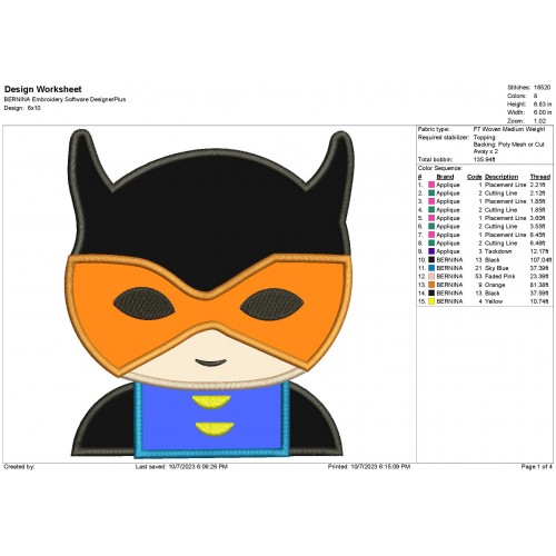 Superhero Peeker Applique Design