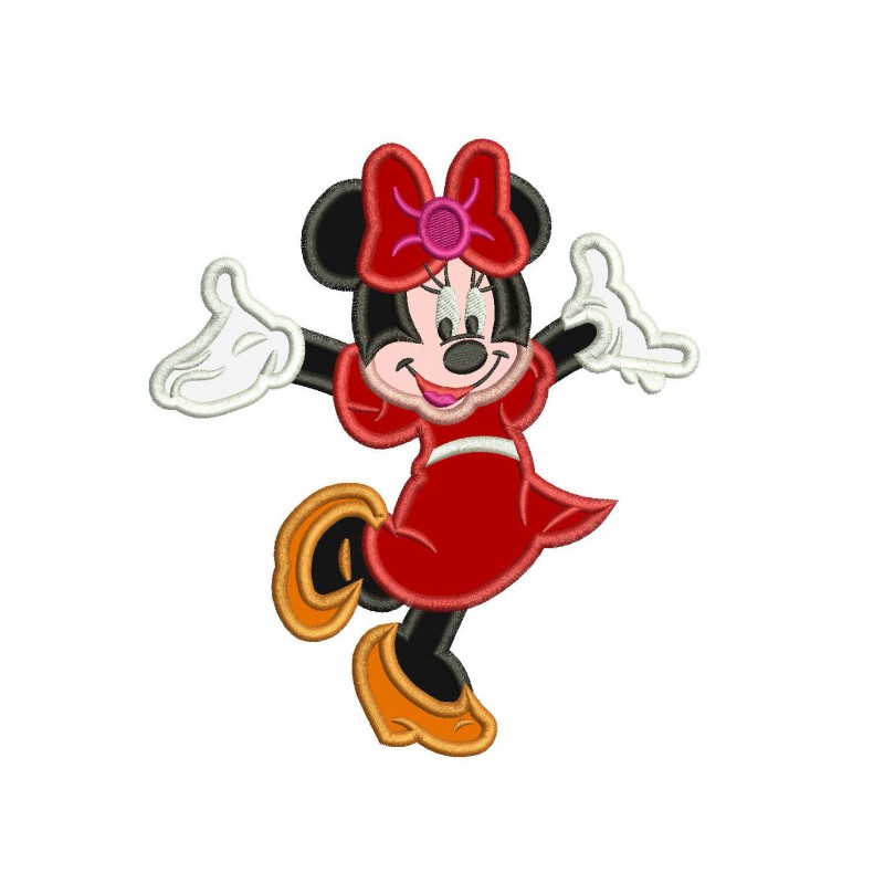 Sweet Minnie Mouse Applique Machine Embroidery Design