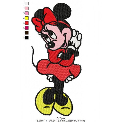 Sweet Minnie Mouse Embroidery Design