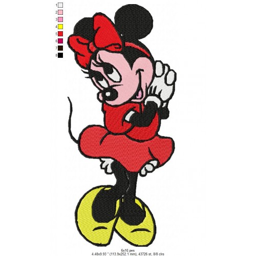 Sweet Minnie Mouse Embroidery Design