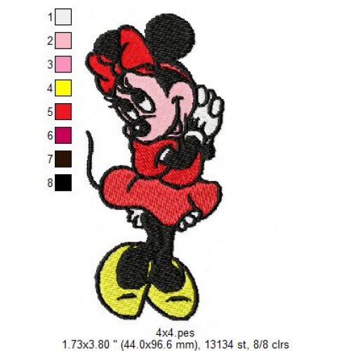 Sweet Minnie Mouse Embroidery Design