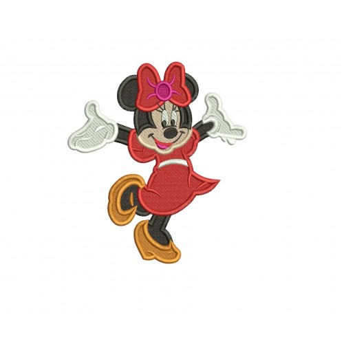 Sweet Minnie Mouse Filled Embroidery Design