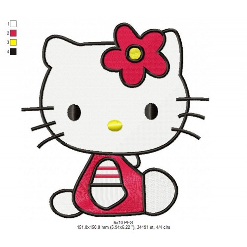 Sweetie Hello Kitty Embroidery Design