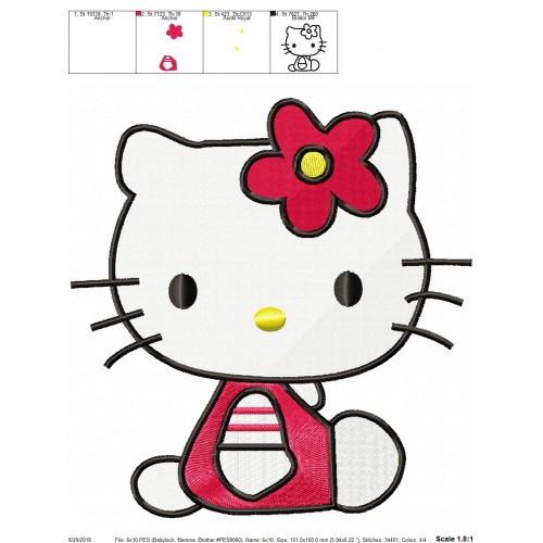 Sweetie Hello Kitty Embroidery Design