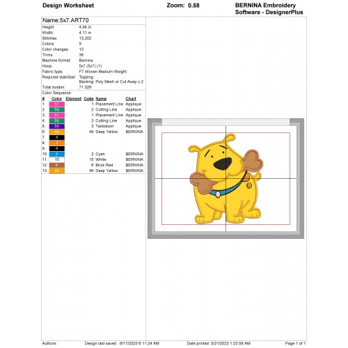 T Bone Clifford Applique Design Embr