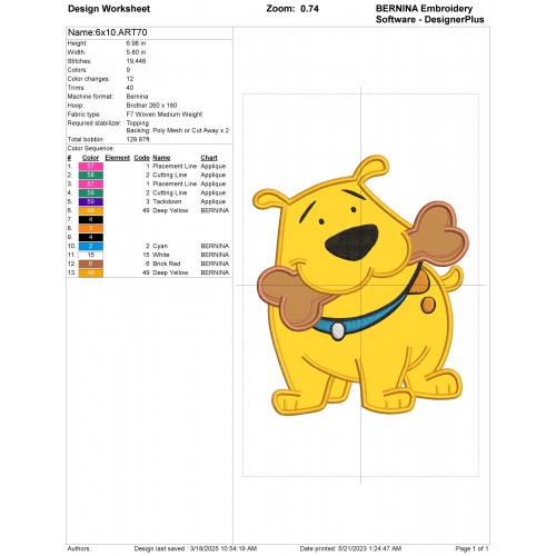 T Bone Clifford Applique Design Embr