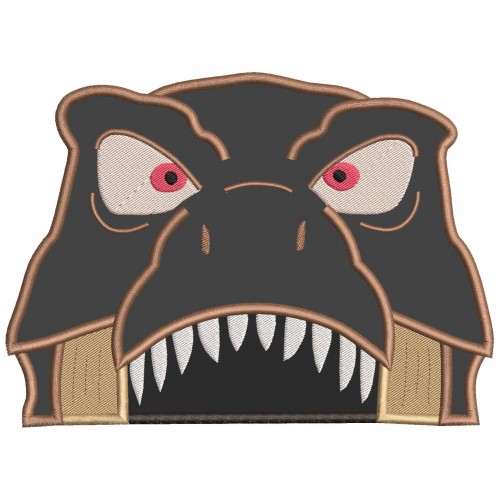 T Rex Face Applique Design Embr