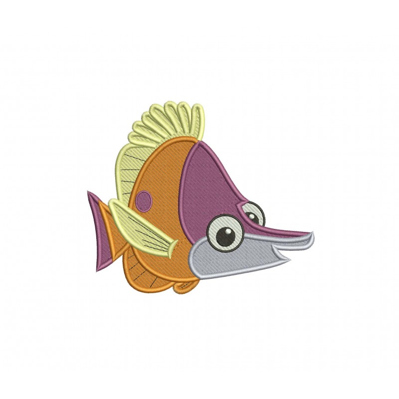 Tad The Fish Finding Dory Filled Embroidery Design