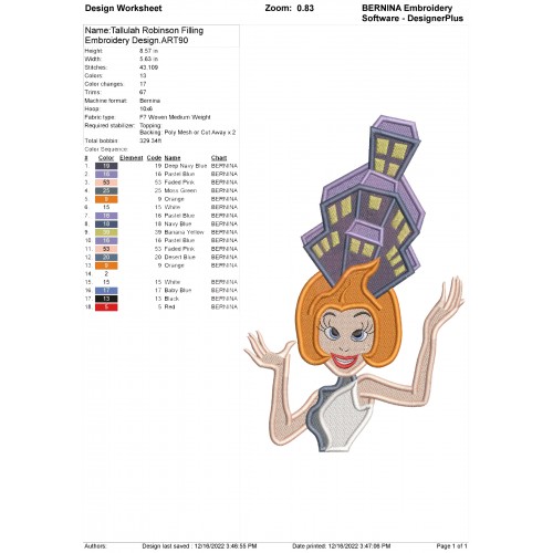 Tallulah Robinson Filling Embroidery Design