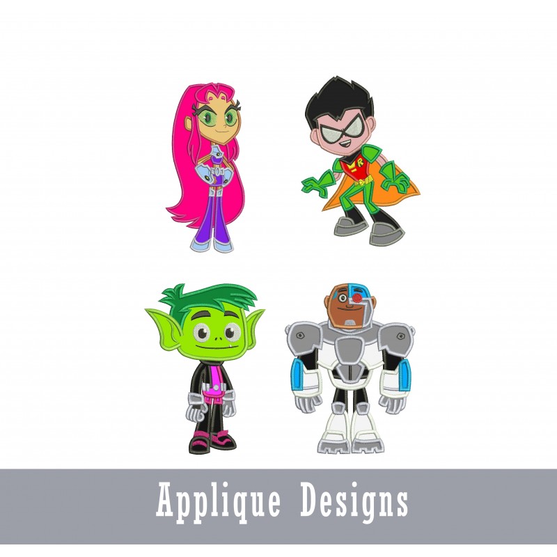 Teen Titans Applique Designs