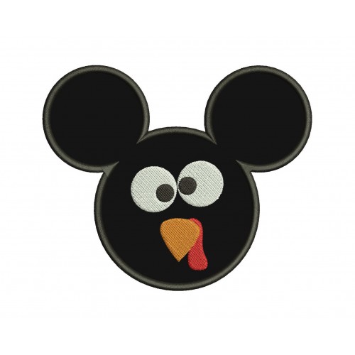 Thanksgiving Turkey Mickey Applique Design