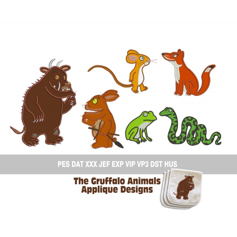 The Gruffalo Animals Set Applique Designs