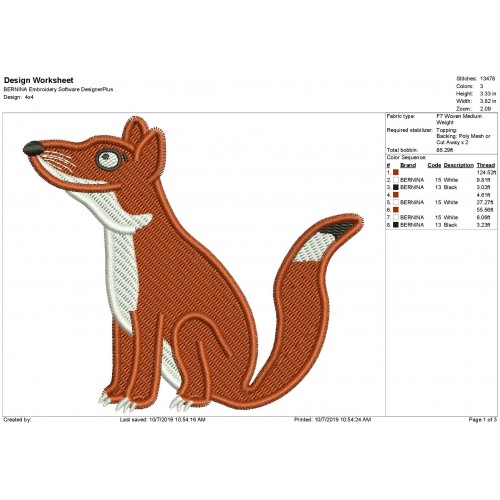 The Gruffalo Fox Filled Embroidery Design