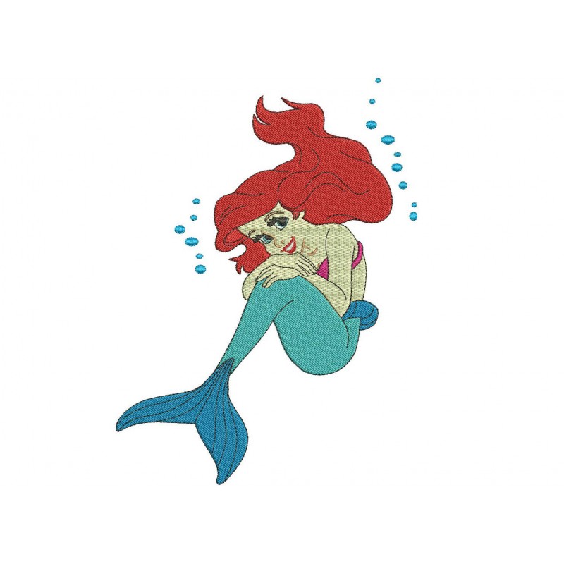 The Little Mermaid Embroidery Design