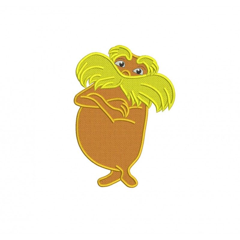 The Lorax Dr Seuss Filled Embroidery Design