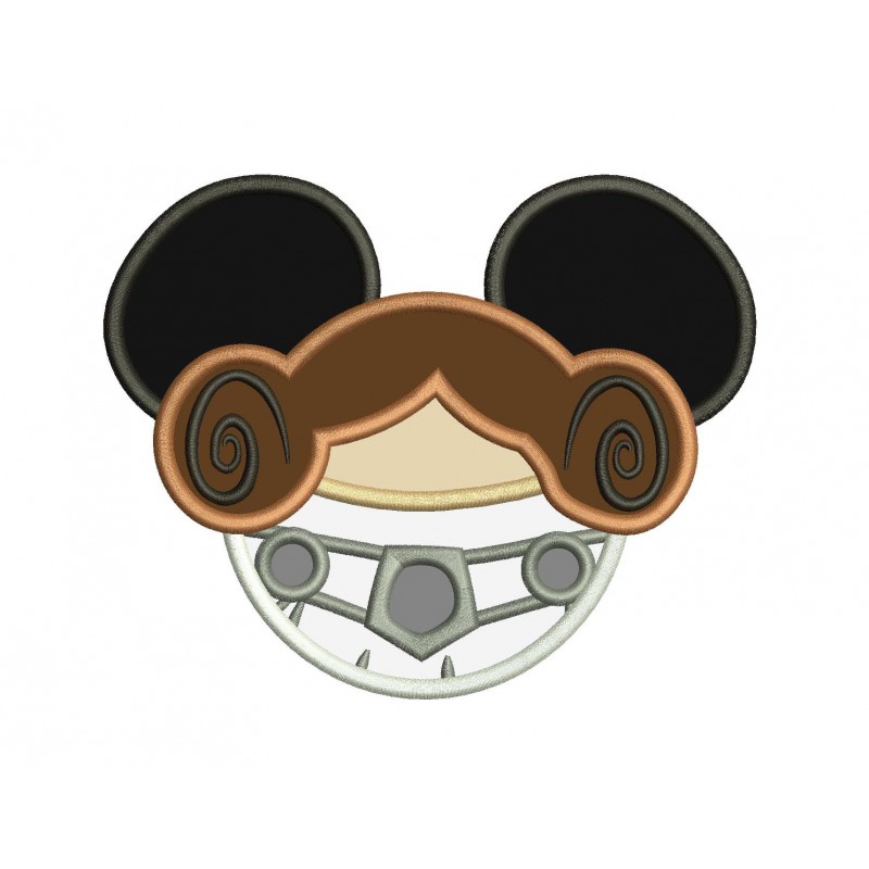 The Princess Leia Mouse Ears Applique Design