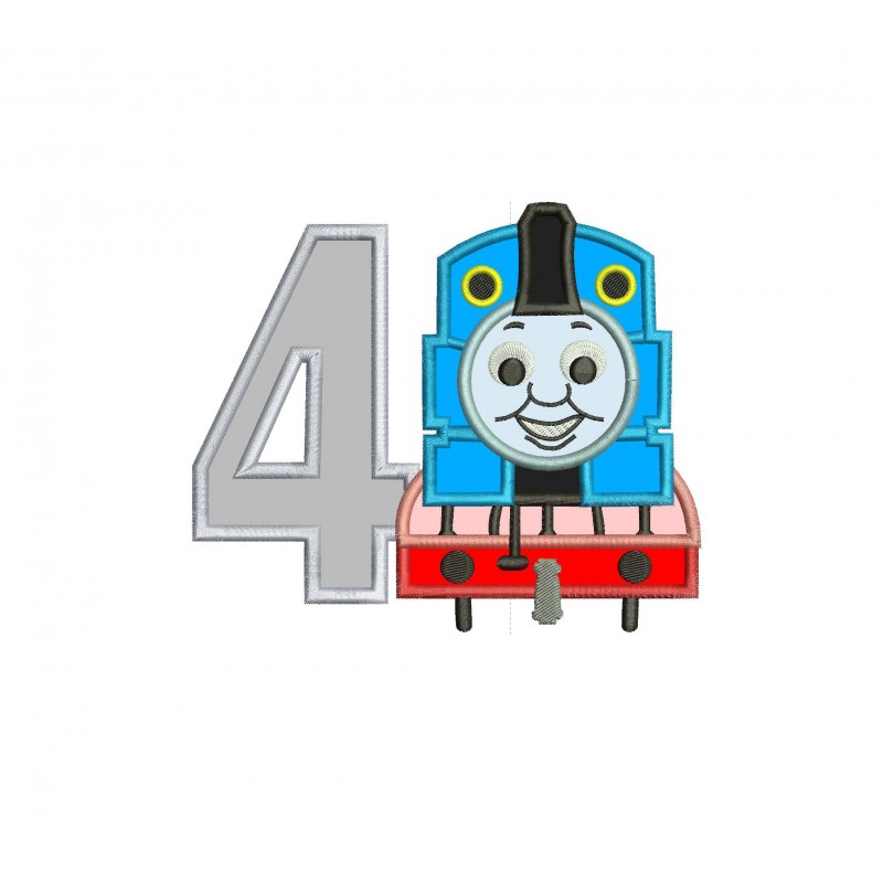Thomas The Train Number 4 Applique Design