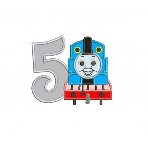 Thomas The Train Number 5 Applique Design