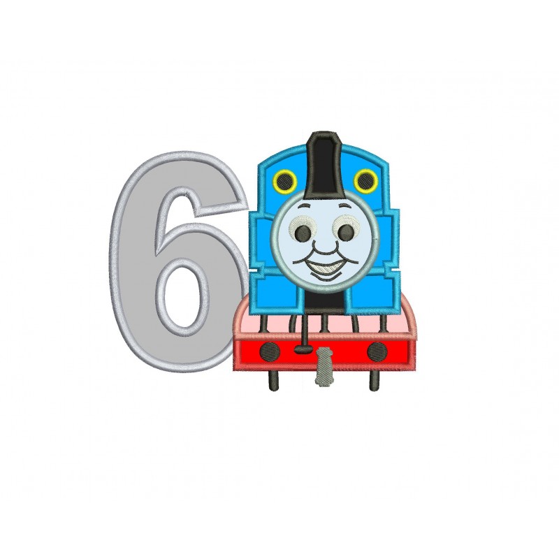 Thomas The Train Number 6 Applique Design